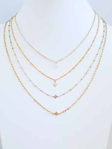 Caterina Star Necklace Pendant and Connector, Gold Filled or Sterling Silver