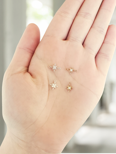 Caterina Star Necklace Pendant and Connector, Gold Filled or Sterling Silver