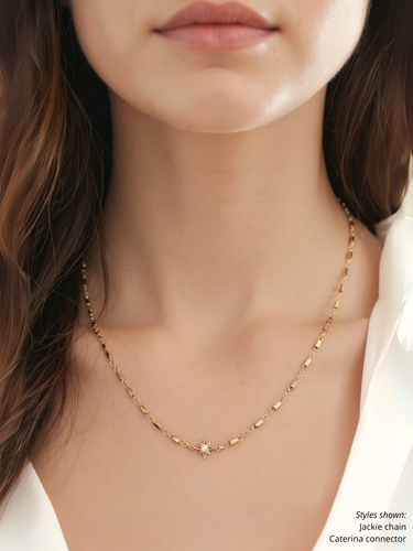 Caterina Star Necklace Pendant and Connector, Gold Filled or Sterling Silver