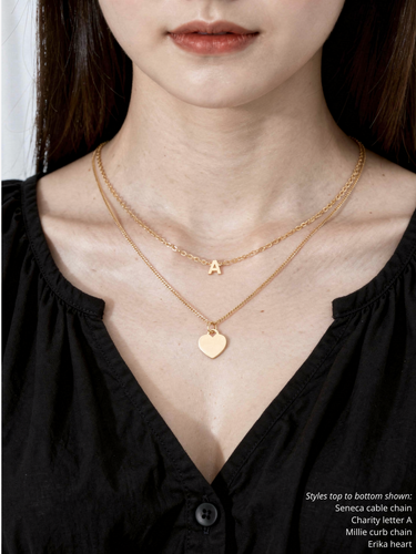 Charity 14K Gold Filled Capital Letter Necklace Connector