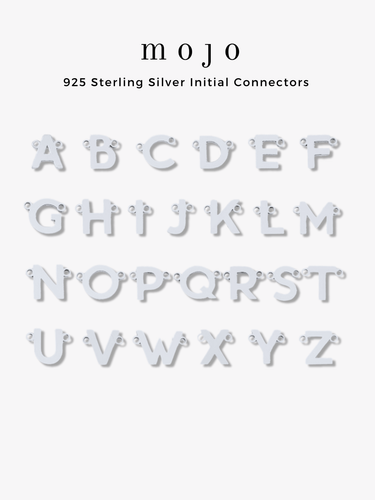 Charity Letter Connector Bracelet Charms, 925 Sterling Silver