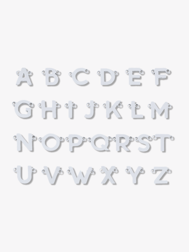 Charity Letter Connector Bracelet Charms, 925 Sterling Silver