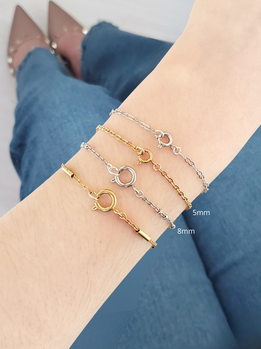 Dedra 5mm and 8mm Spring Ring Clasp Open, 2 Colors