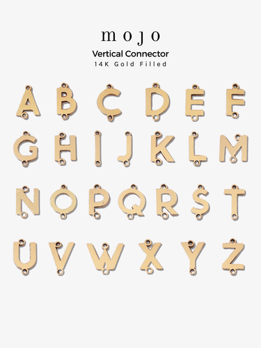 Choose Your Letter Style A-Z Initial Bracelet Charms, 14K Gold Filled