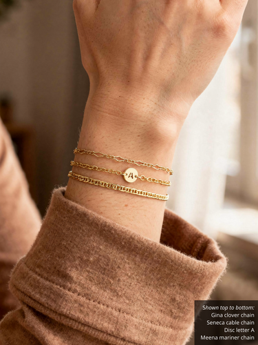 Choose Your Letter Style A-Z Initial Bracelet Charms, 14K Gold Filled