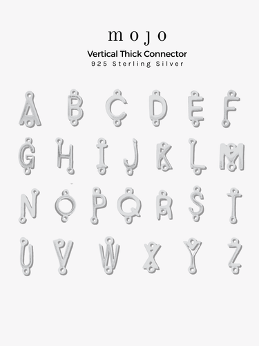 Choose Your Letter Style A-Z Charm Connector, 925 Sterling Silver