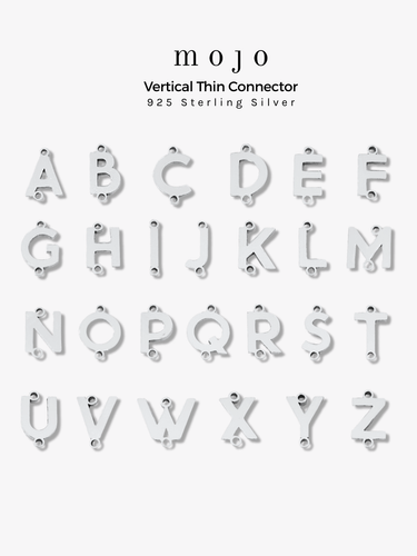 Choose Your Letter Style A-Z Charm Connector, 925 Sterling Silver