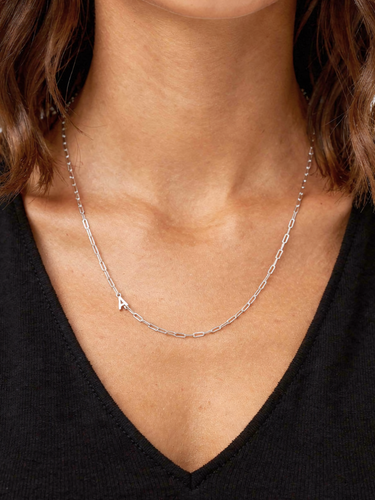 Choose Your Letter Style A-Z Charm Connector, 925 Sterling Silver