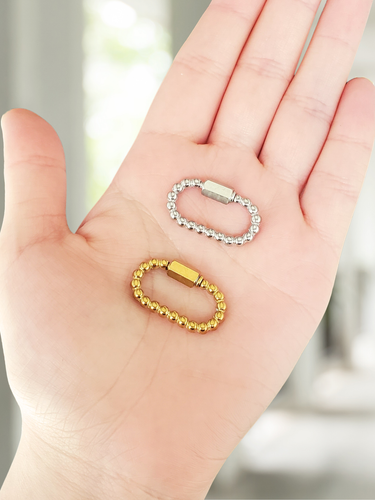 Cameron Carabiner Bracelet Clasp, Gold Silver PVD Stainless Steel