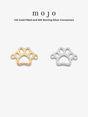 Archie Paw Bracelet Connector, Gold Filled And Sterling Silver