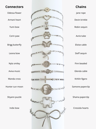 Silver Trend Connector Collection, 12 Styles PVD Stainless Steel