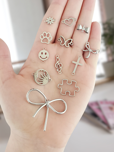 Silver Trend Connector Collection, 12 Styles Stainless Steel