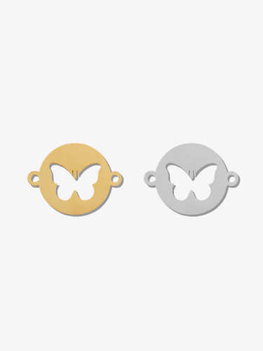 Brenna Butterfly Bracelet Connector Disc, PVD Stainless Steel
