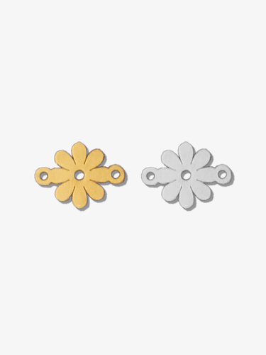 Odessa Flower Bracelet Connector, PVD Stainless Steel