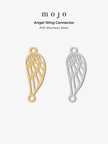 Heena Wing Bracelet Connector, PVD Stainless Steel