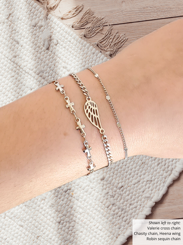 Heena Wing Bracelet Connector, PVD Stainless Steel