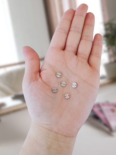 Becky Tiny Disc Letter Bracelet Connector, Stainless Steel