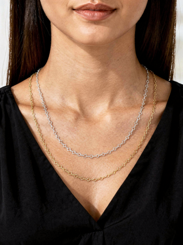 Monika Unfinished Clover Necklace Chain, 14K Gold Filled And 925 Sterling Silver