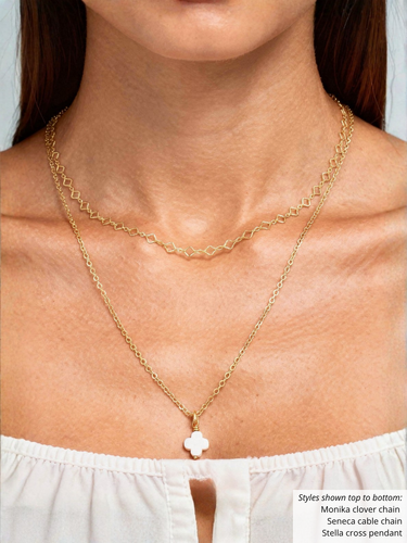 Monika Unfinished Clover Necklace Chain, 14K Gold Filled And 925 Sterling Silver