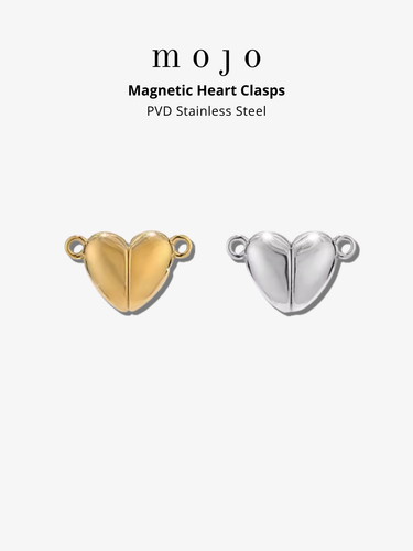 Bryana Magnetic Heart Clasps, PVD Stainless Steel