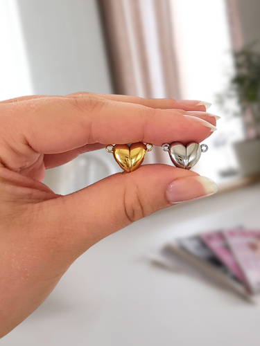 Bryana Magnetic Heart Clasps, PVD Stainless Steel