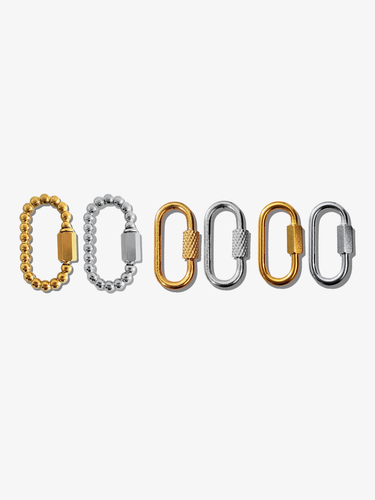 Carabiner Necklace Collection, PVD Gold Silver Stainless Steel