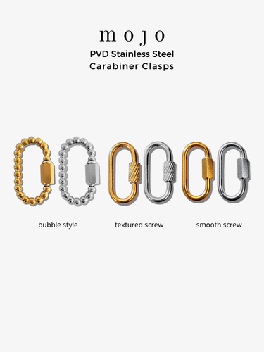 Carabiner Necklace Collection, PVD Gold Silver Stainless Steel