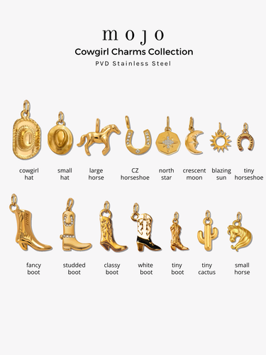 Gold Cowgirl Necklace Pendant Collection, 15 Styles PVD Stainless Steel