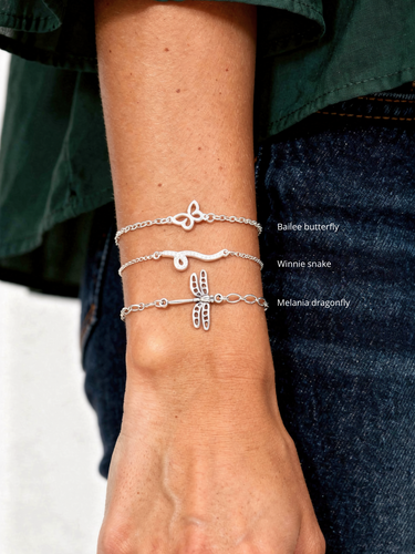 Sterling Botanical Collection, Silver Bracelet Connector Charms, 10 Style Options