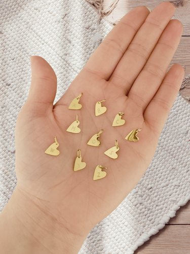 Tenile Gold Heart Initial Pendant, PVD Stainless Steel