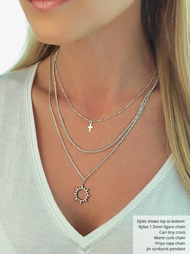 Unfinished Figaro Necklace Chain 2 Sizes, 14k Gold Filled And 925 Sterling Silver