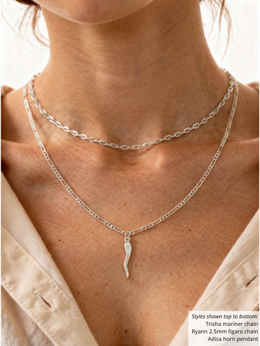 Unfinished Figaro Necklace Chain 2 Sizes, 14k Gold Filled And 925 Sterling Silver