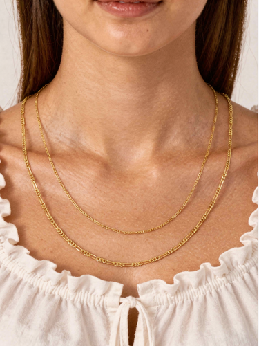 Unfinished Figaro Necklace Chain 2 Sizes, 14k Gold Filled And 925 Sterling Silver