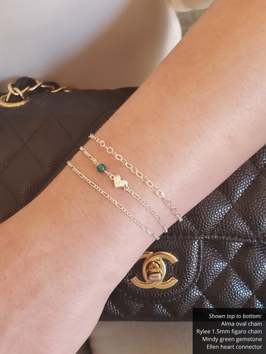 Unfinished Figaro Bracelet Chain 2 Sizes, 14k Gold Filled And 925 Sterling Silver