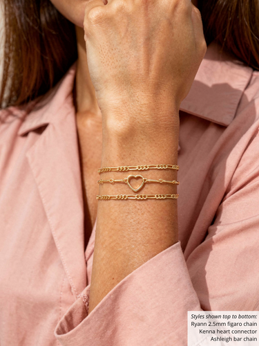 Unfinished Figaro Bracelet Chain 2 Sizes, 14k Gold Filled And 925 Sterling Silver