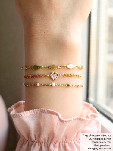 Eliza Colorful Unfinished Bracelet Chain Collection, PVD Stainless Steel 4 Color Options