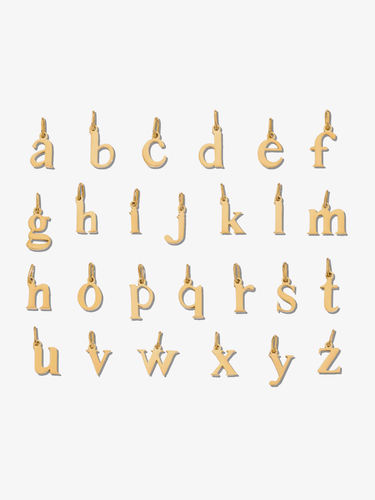 Laura Gold Lowercase Necklace Pendant, PVD Stainless Steel