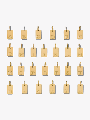 Naomie Gold Letter Necklace Pendant, PVD Stainless Steel