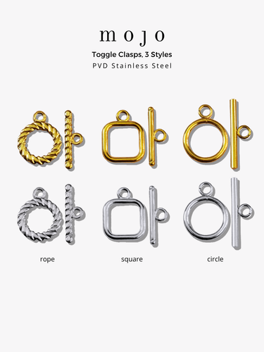 Toggle Clasp Collection, 3 Styles PVD Stainless Steel
