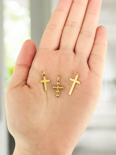 Gold Cross Necklace Pendant, 3 Style Options PVD Stainless Steel