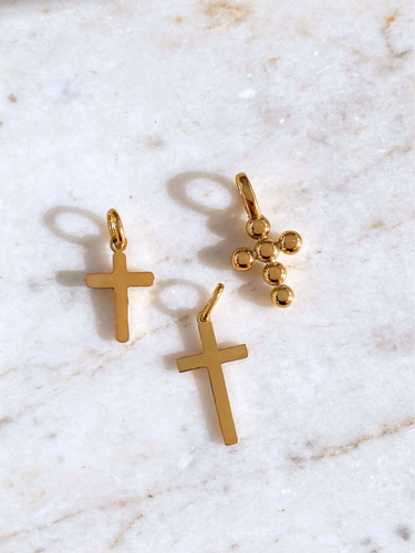 Gold Cross Necklace Pendant, 3 Style Options PVD Stainless Steel