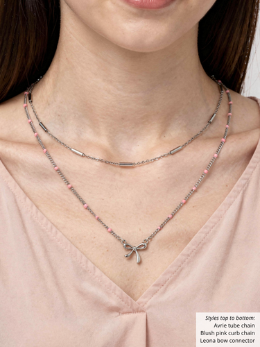 Pink Unfinished PVD Stainless Steel Chain Collection,  8 Style Options