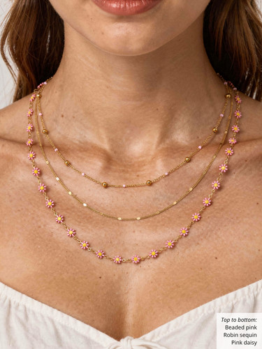 Pink Unfinished PVD Stainless Steel Chain Collection,  8 Style Options
