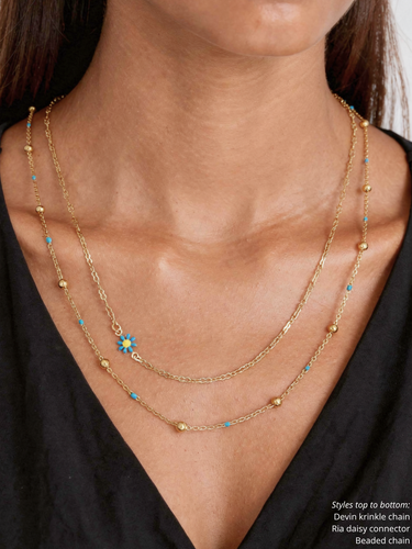 Blue Unfinished PVD Stainless Steel Chain Collection,  10 Style Options