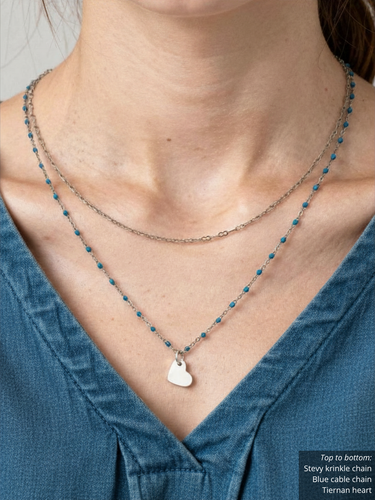 Blue Unfinished PVD Stainless Steel Chain Collection,  10 Style Options