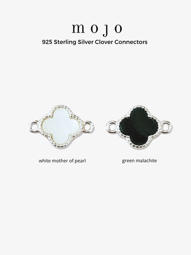 Katnis Clover Necklace Connector, 925 Sterling Silver