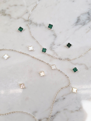 Katnis Clover Necklace Connector, 925 Sterling Silver
