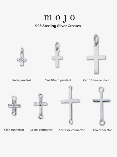 Cross Necklace Collection, 7 Sterling Silver Styles