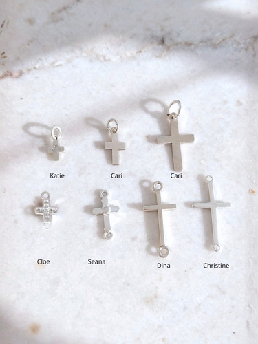 Cross Necklace Collection, 7 Sterling Silver Styles