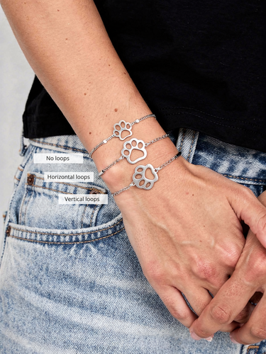 Paw Bracelet Connector Collection, Gold Silver PVD Stainless Steel